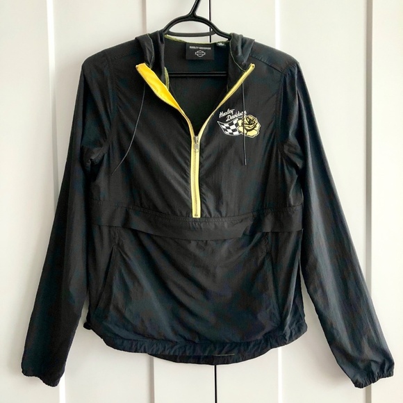 Harley Davidson, Bar & Shield, Packable, Anorack, Womens, Hooded Windbreaker, XS - Picture 2 of 16